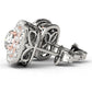 14k White and Rose Gold Cushion Shape Halo Diamond Earrings (3/4 cttw)