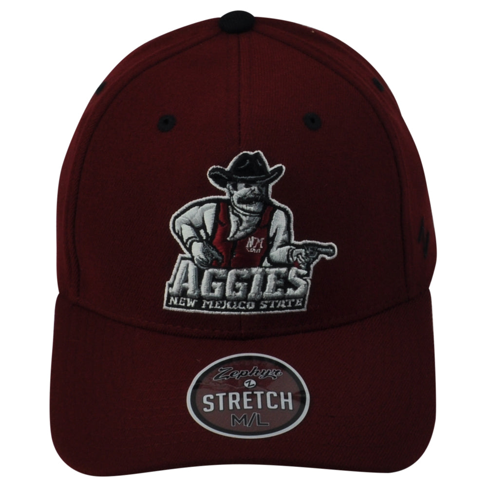 NCAA Zephyr New Mexico State Aggies Maroon Flex Fit Stretch Hat Cap Sports