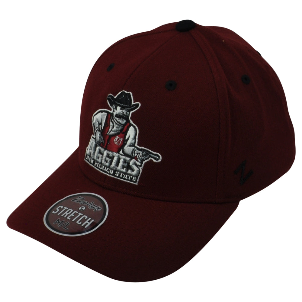 NCAA Zephyr New Mexico State Aggies Maroon Flex Fit Stretch Hat Cap Sports