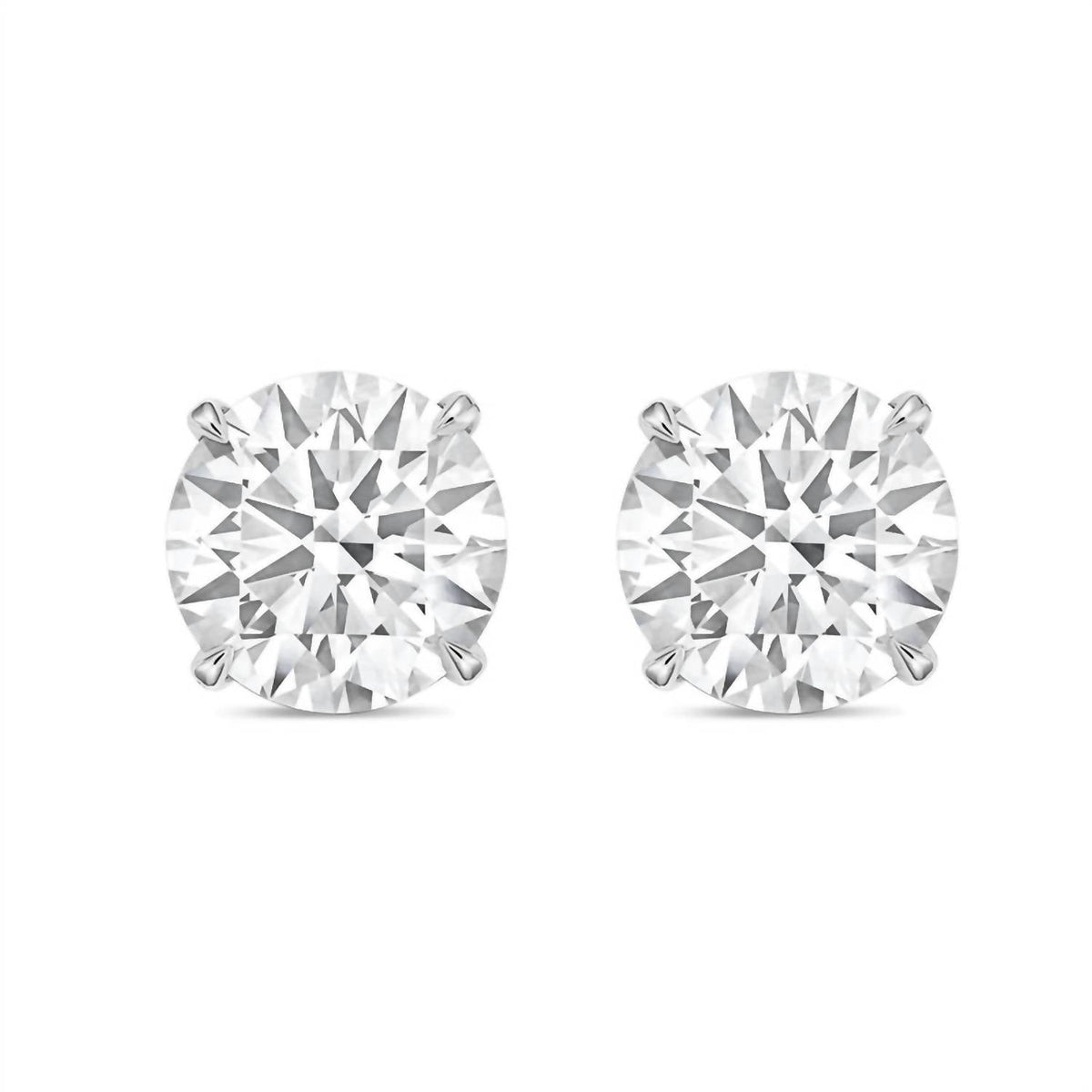 Diana M Jewels - 6.00 Cts Round Lab Grown Stud Earrings
