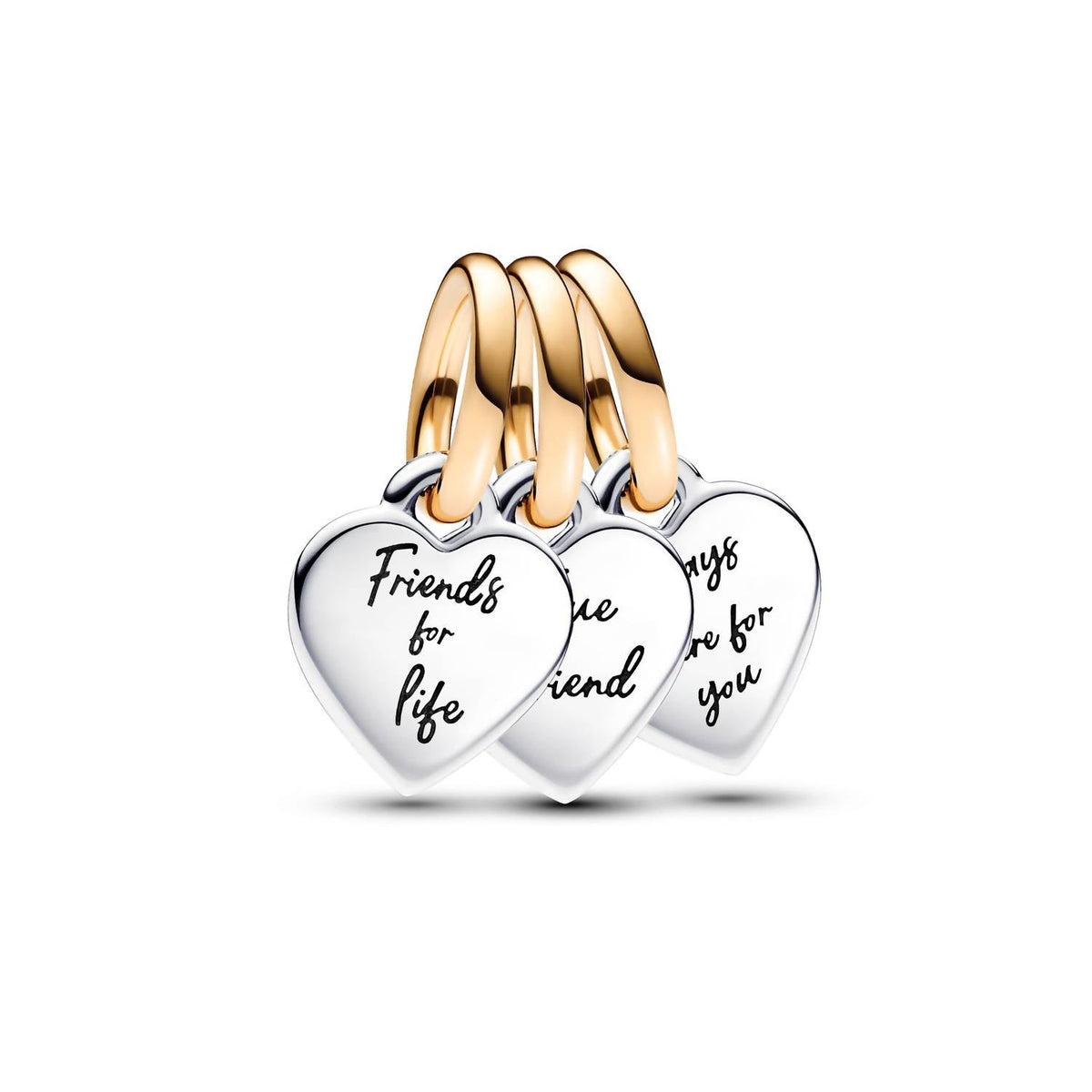 Pandora - Women's Two-tone Splittable Friendship Triple Dangle Charm