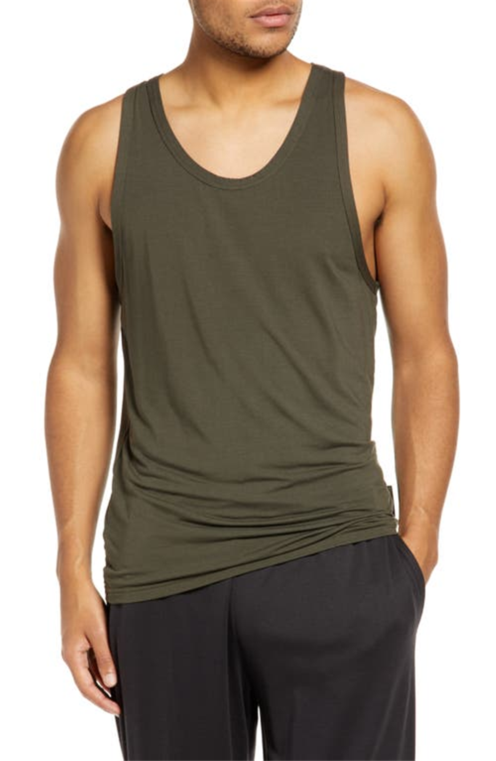 Calvin Klein Men's Stretch Modal Pajama Tank Green Size Medium