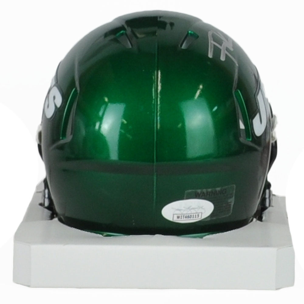NFL New York Jets Frank Gore #21 Signed Autograph Riddell Mini Helmet JSA Speed