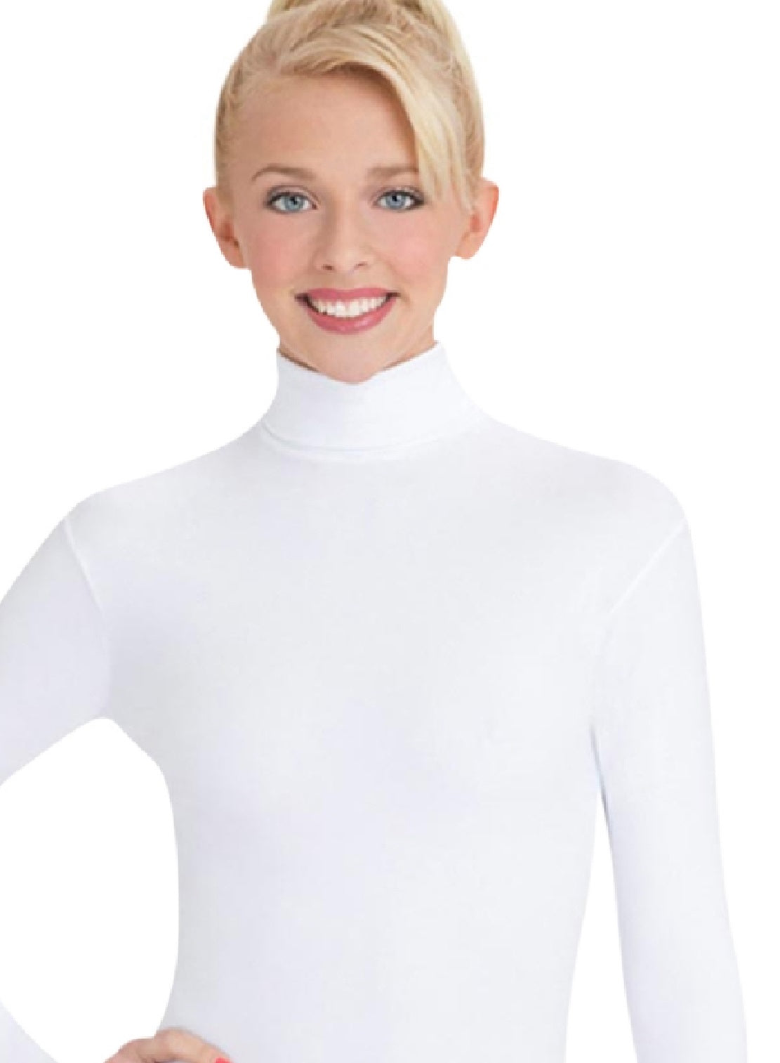 Capezio Women's Turtleneck Long Sleeve Leotard Dress White Size X-Small