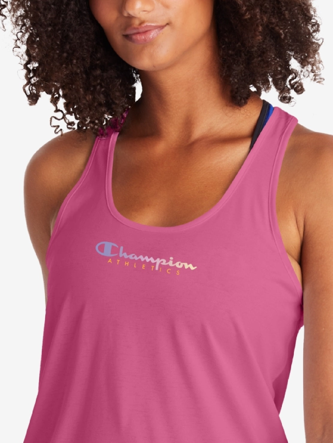 Champion Women's Racerback Logo Tank Top Pink Size Small