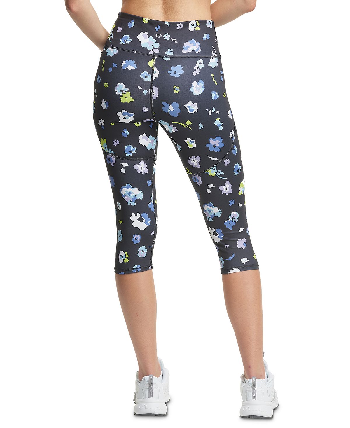 Champion Women's Printed Cropped Leggings Black Size Medium