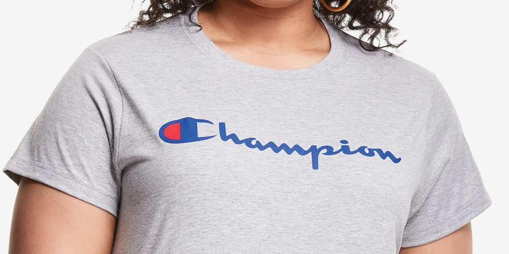 Champion Women's Classic Graphic Short Sleeve T-Shirt Gray Size 3X