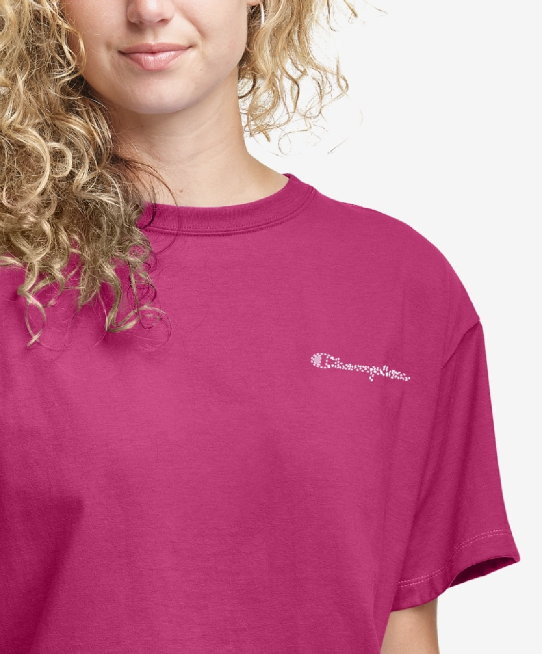 Champion Women's Cropped Cotton Pullover Top Pink Size XX-Large