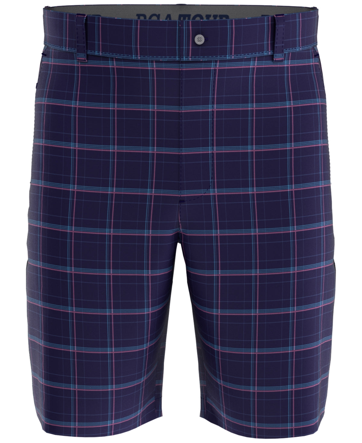 PGA Tour Men's Roadmap Print Plaid Shorts Blue Size 40