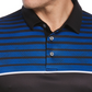 PGA Tour Men's Athletic Fit Geo Stripe Print Performance Golf Polo Shirt Black Size Small