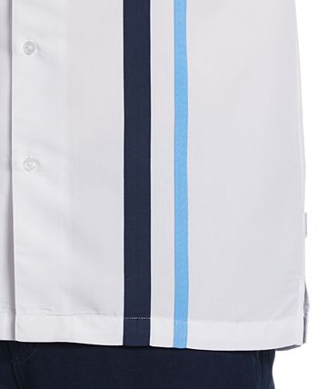 Cubavera Men's Tri Color Camp Shirt White Size XX-Large