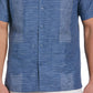 Cubavera Men's Guayabera Yarn Dyed Striped Shirt Blue Size Large