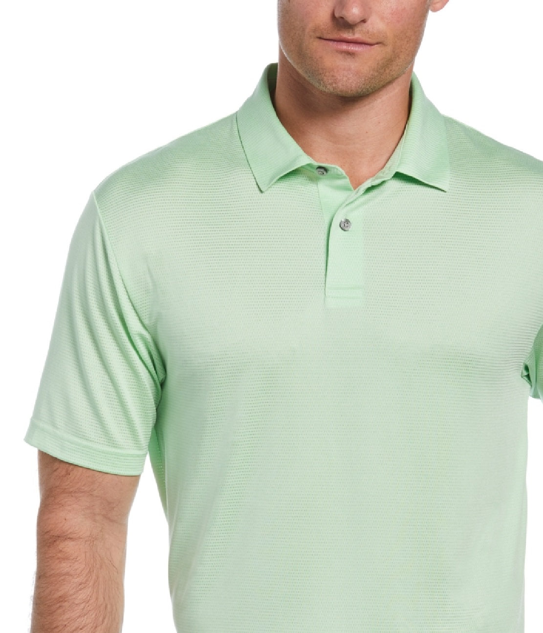 PGA Tour Men's Space Dye Texture Golf Polo Shirt Green Size Medium