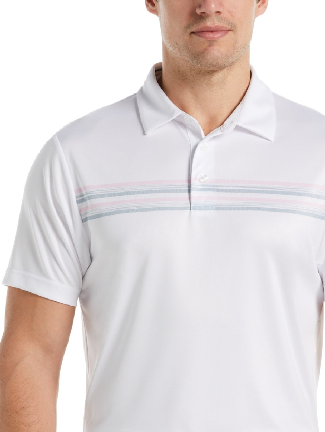PGA Tour Men's Chest Stripe Short Sleeve Golf Polo White Size XX-Large