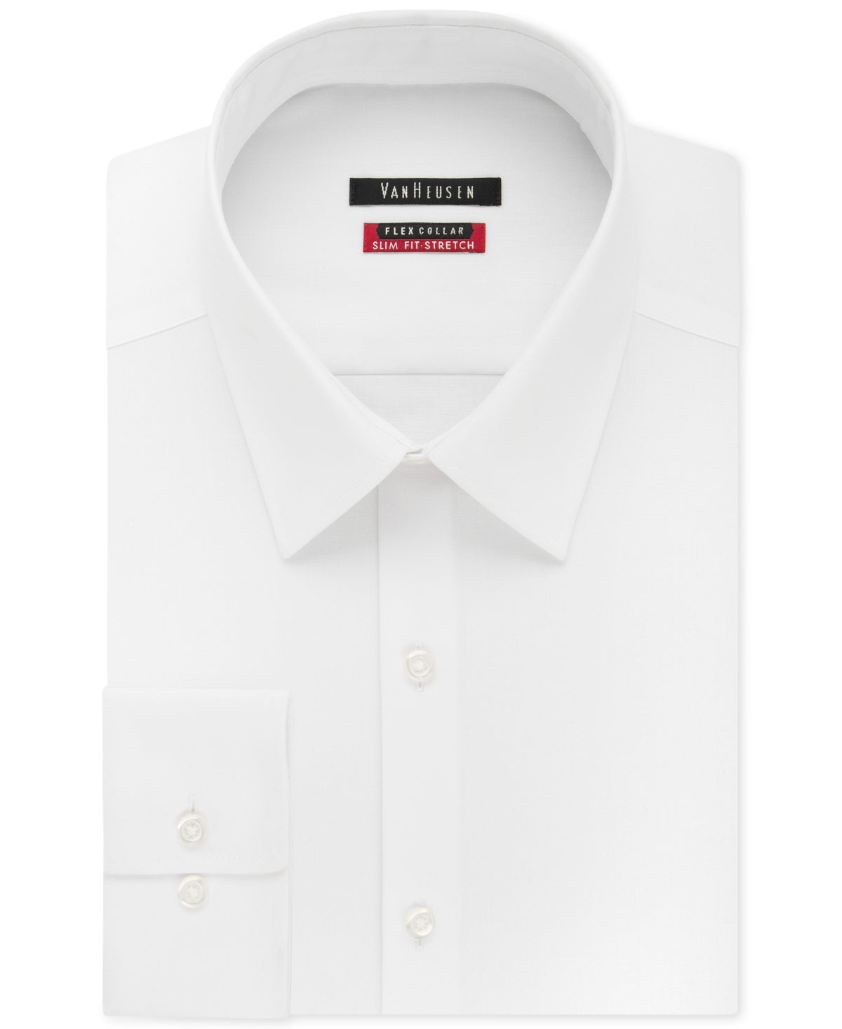Van Heusen Men's Slim Fit Flex Collar Stretch Solid Dress Shirt White Size 16X34X35