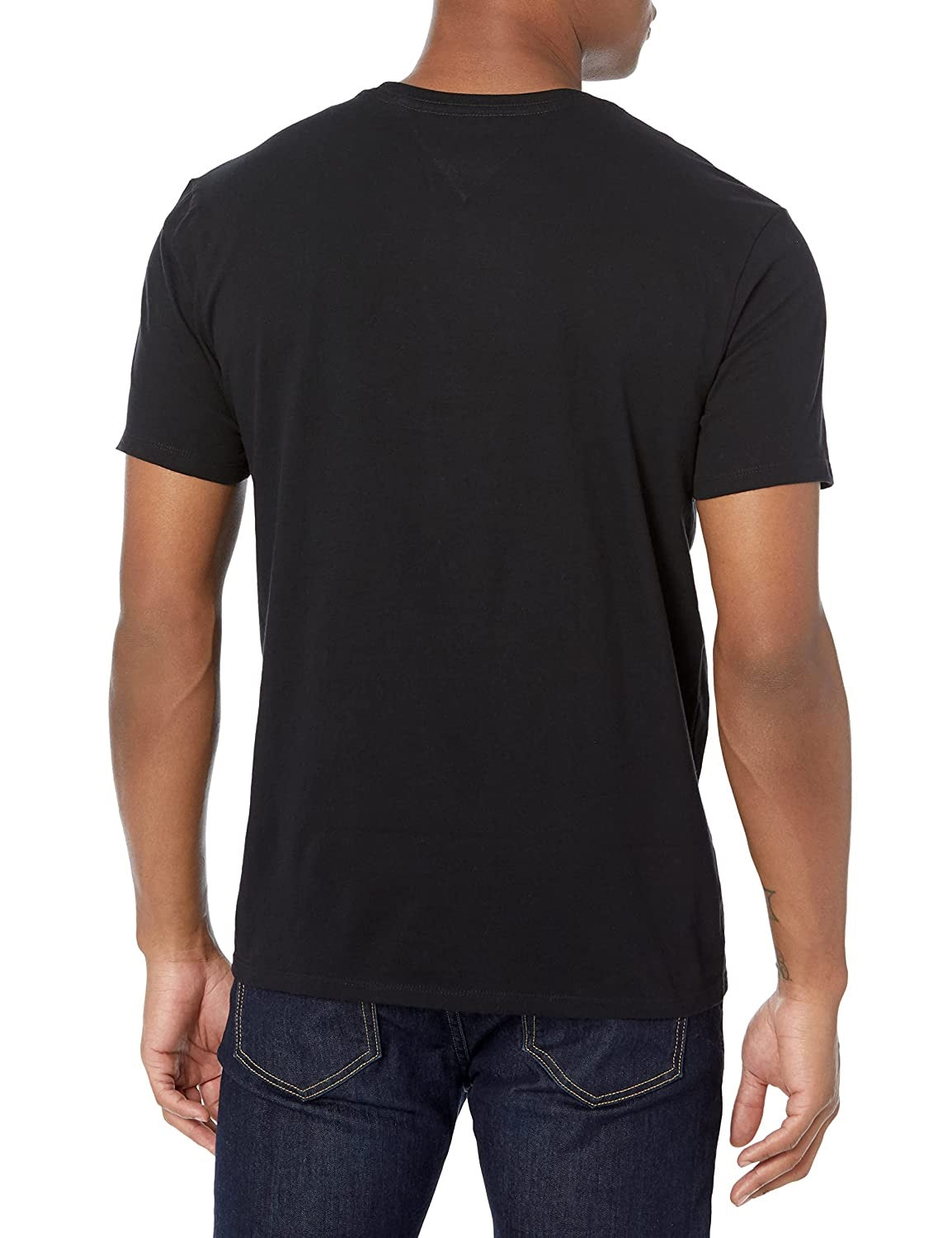 Tommy Hilfiger Men's Flag Stripe Short Sleeve T-Shirt Black Size Small