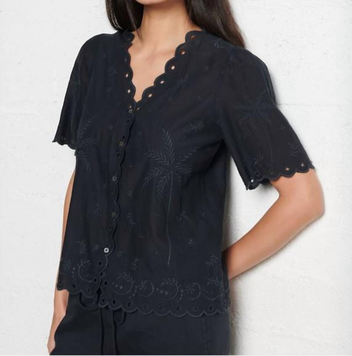 Hartford - Costa Woven Eyelet Top