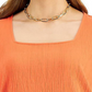 Bar III Women's Gathered Square Neck Pullover Top Orange Size 2X