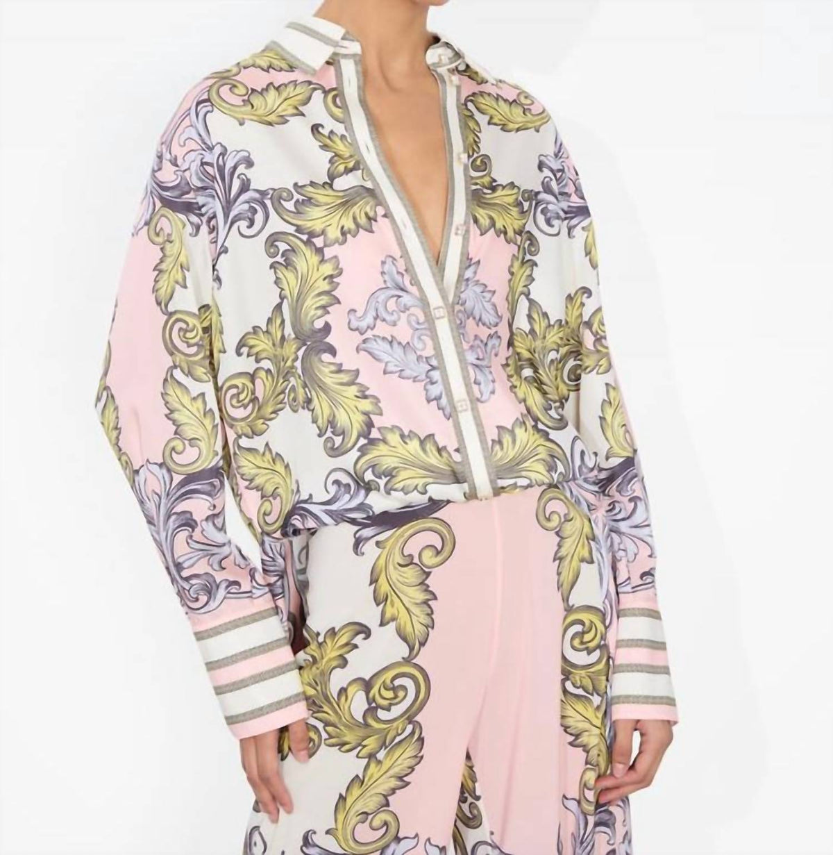 Alice + Olivia - Lane Slit Cuff Button Down Shirt