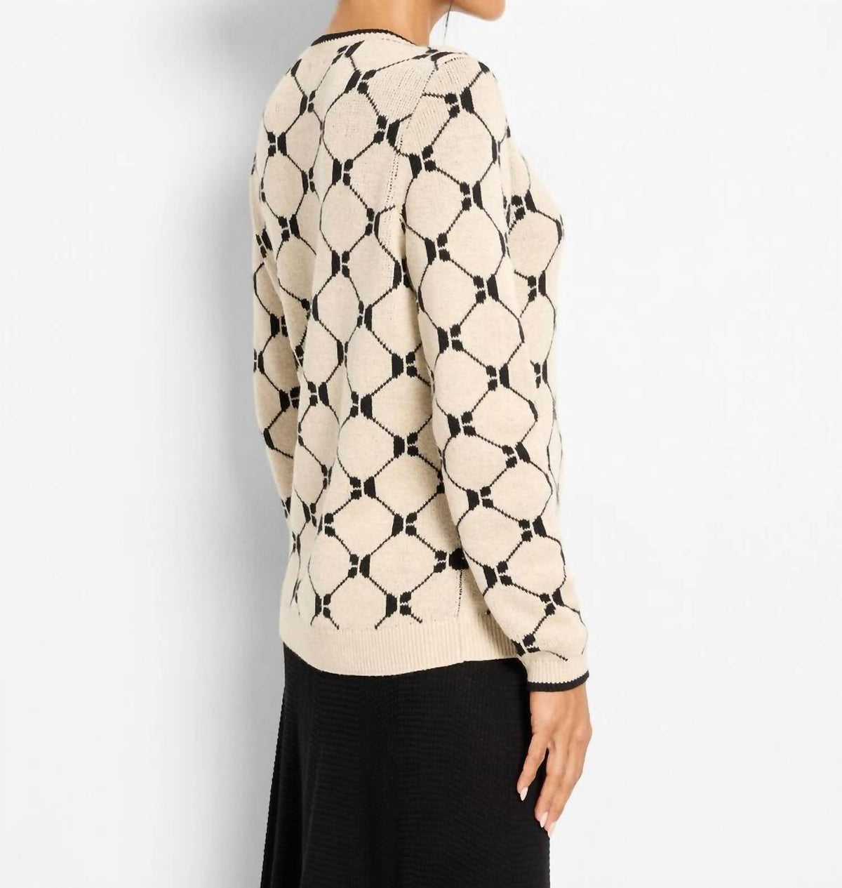 Nic + Zoe - Geo Argyle Doubleknit Sweater