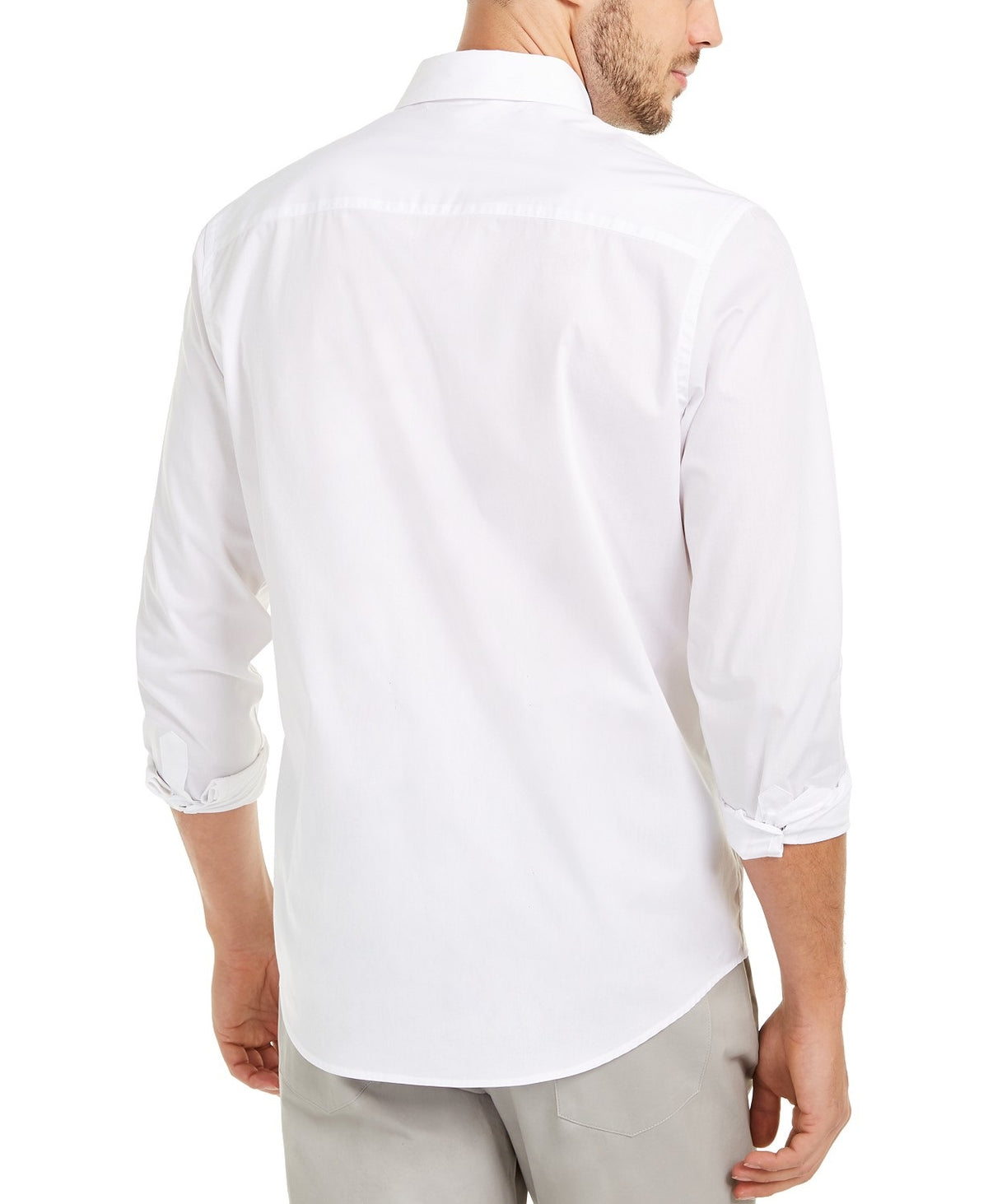 Alfani Men's Classic-Fit Abstract-Stripe Shirt White Size Large