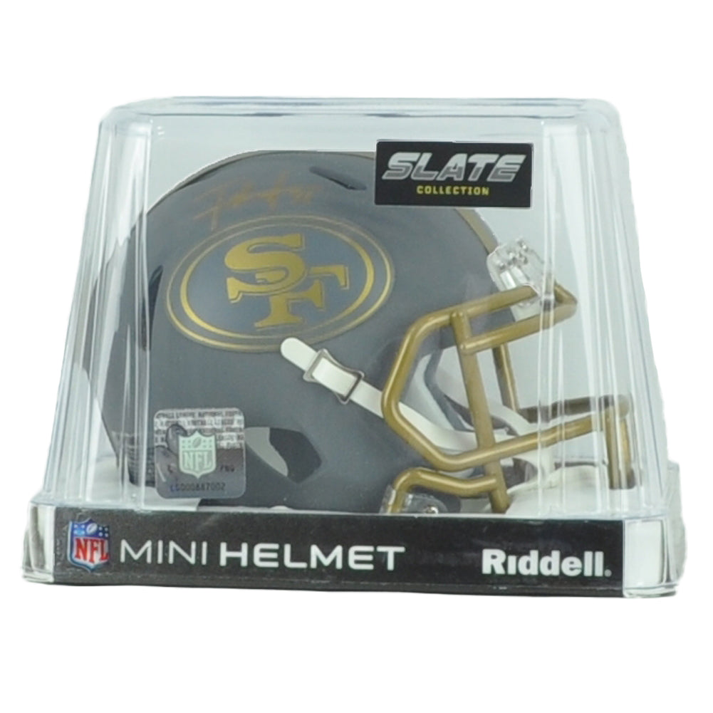 NFL San Francisco 49ers Frank Gore Signed Autograph Riddell Mini Helmet Slate