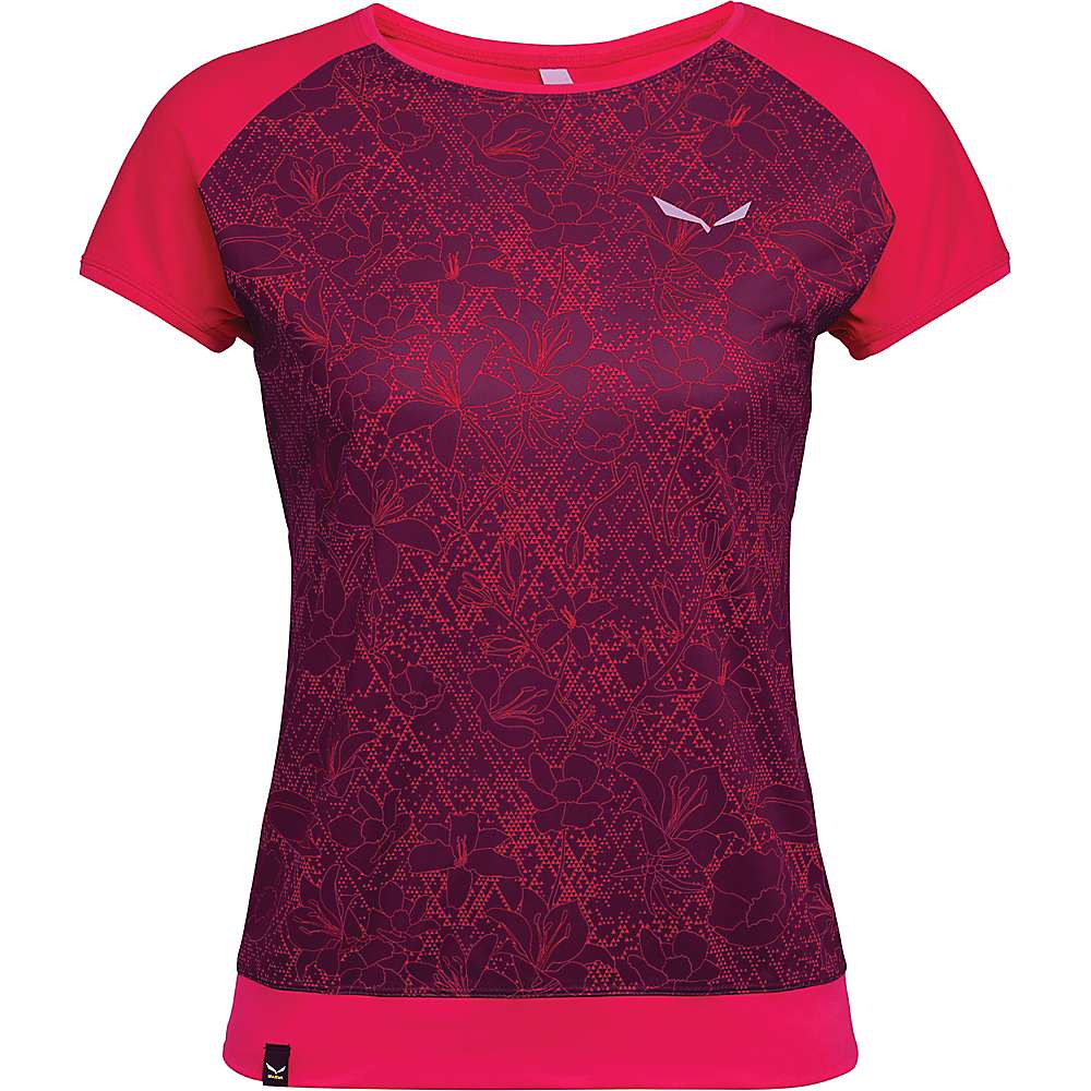 Salewa Women's Pedroc Print Dry Short Sleeve Shirt - Medium - Virtual Pink