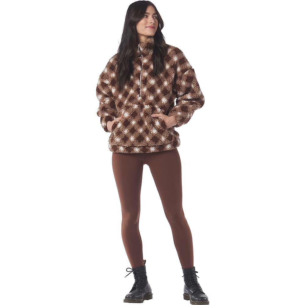 Glyder Espresso Buffalo Plaid Sherpa Quarter Zip