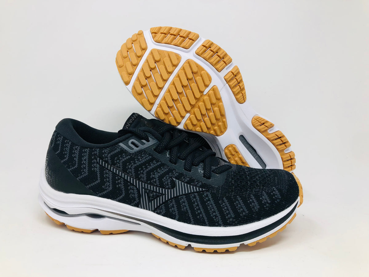 Mizuno Women's Wave Rider 24 WAVEKNIT Running Shoe Black/Dark Shadow Size 6 B(M) US