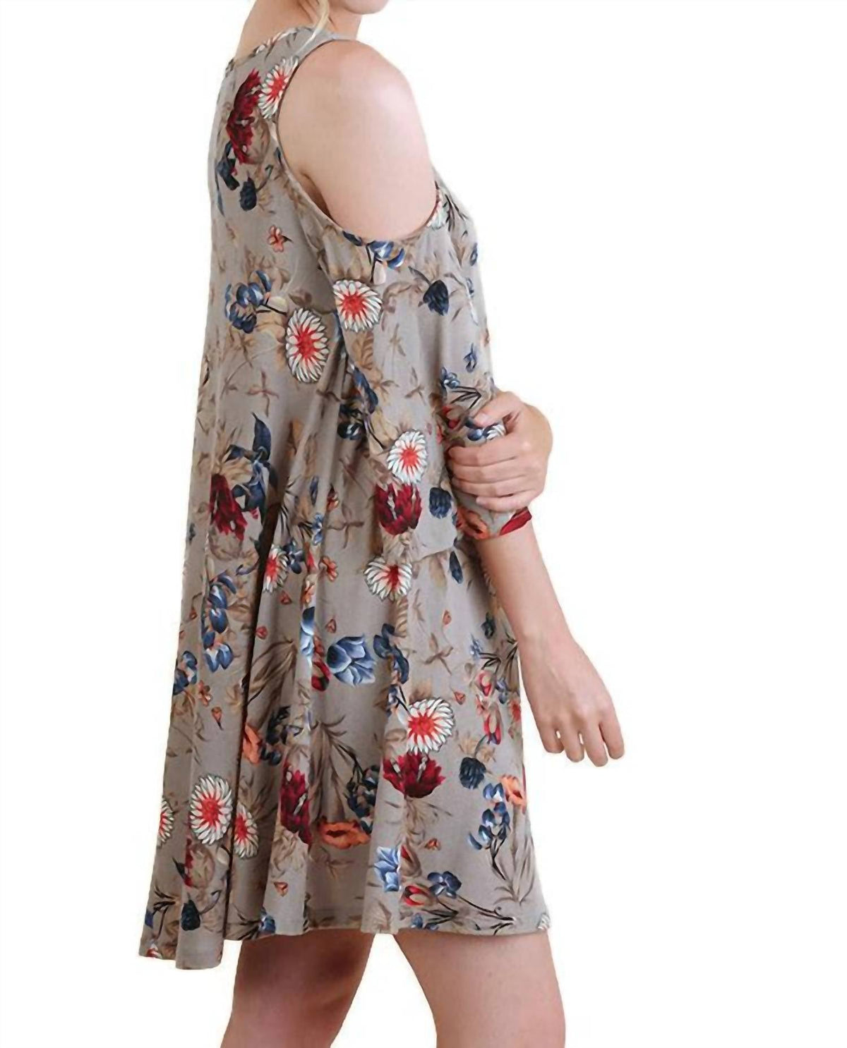 Umgee - Floral Cold Shoulder Dress