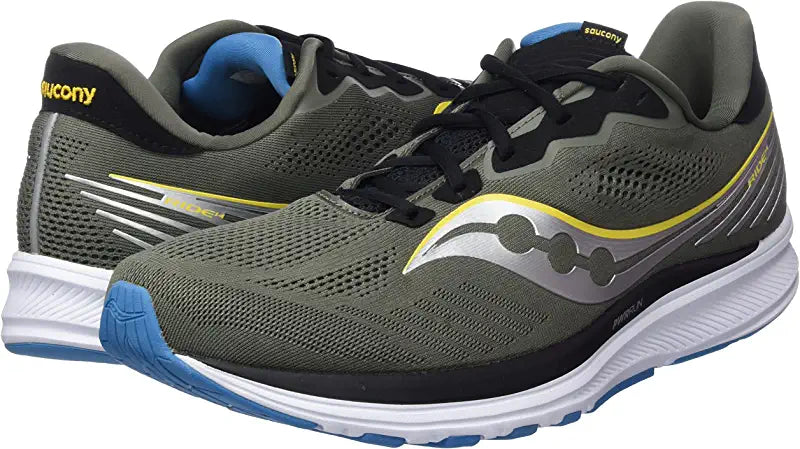 Saucony Men's Ride 14 Running Shoes ROCKFACE/Topaz Size 9 D(M) US