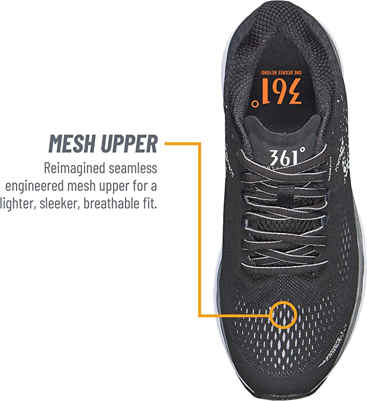 361 Degrees Men's Meraki 3 Running Shoes Black Size 8.5 D(M) US
