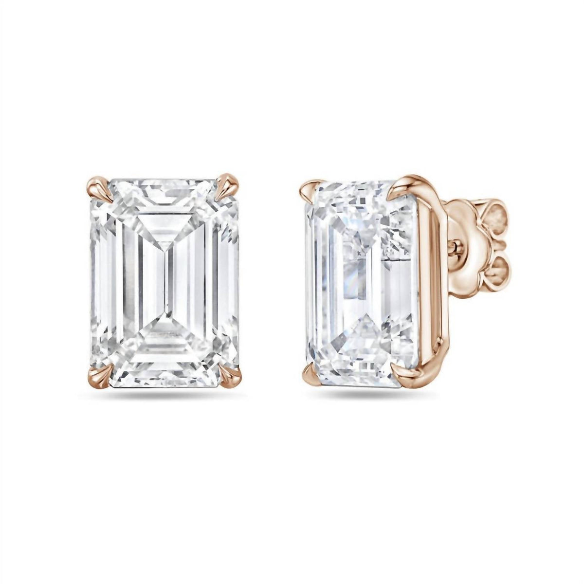 Diana M Jewels - 1.00 Ct Lab Grown Emerald Cut Stud Earrings