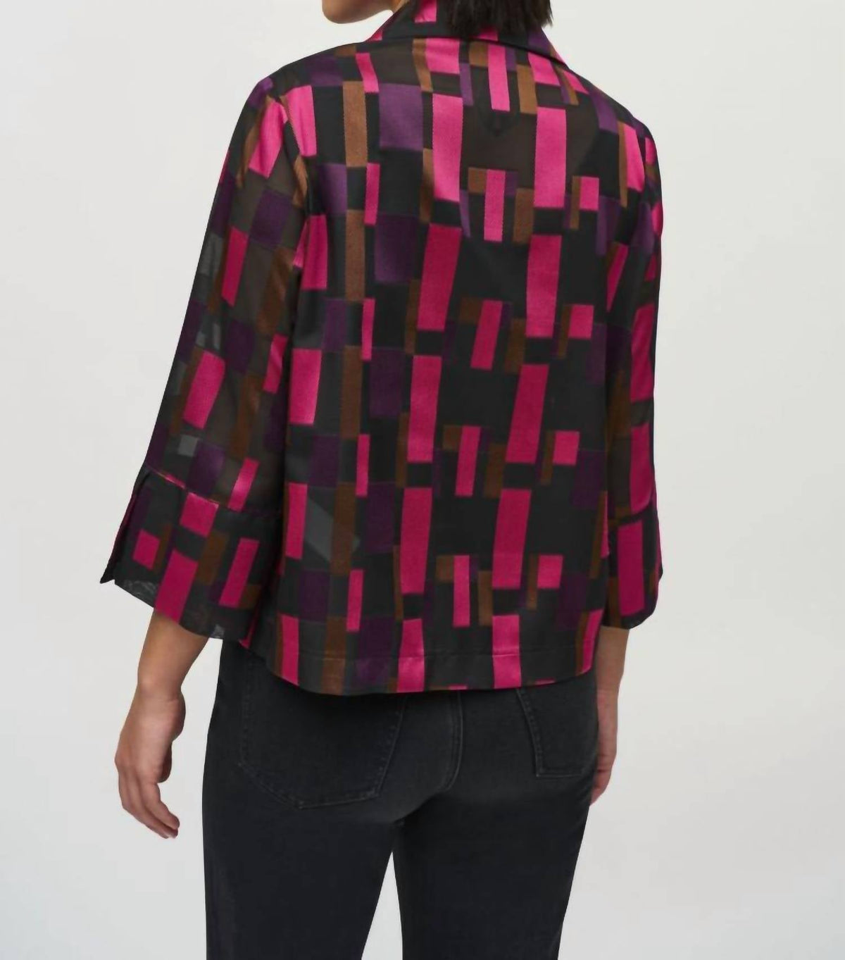 Joseph Ribkoff - Geometric Print Organza Swing Jacket
