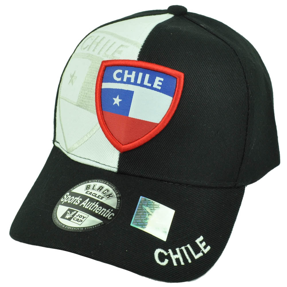 Chile Country Flag Black White Hat Cap Gorra Curved Bill Adjustable Chileans