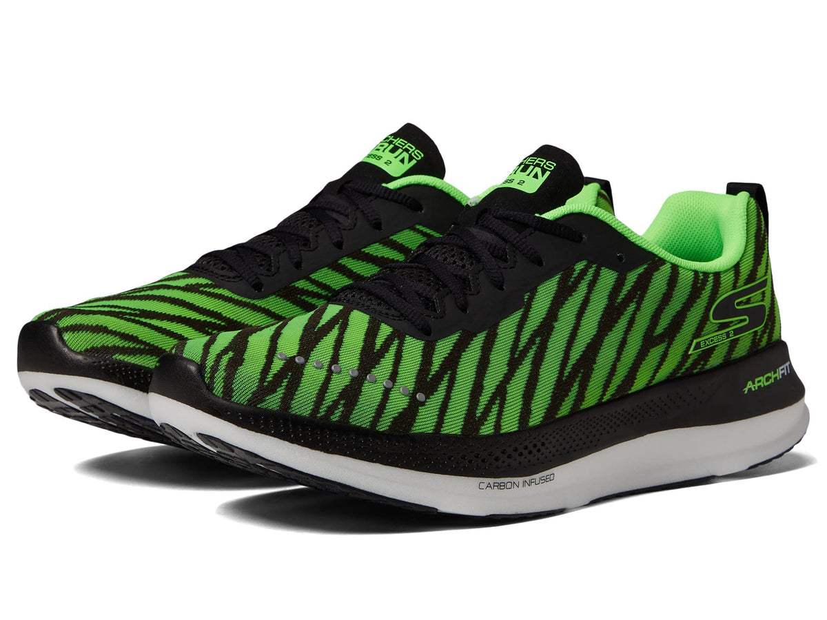 Skechers Men's Go Run Arch Fit Razor Excess 2 Shoes Lime/Black Size 9 D Medium US