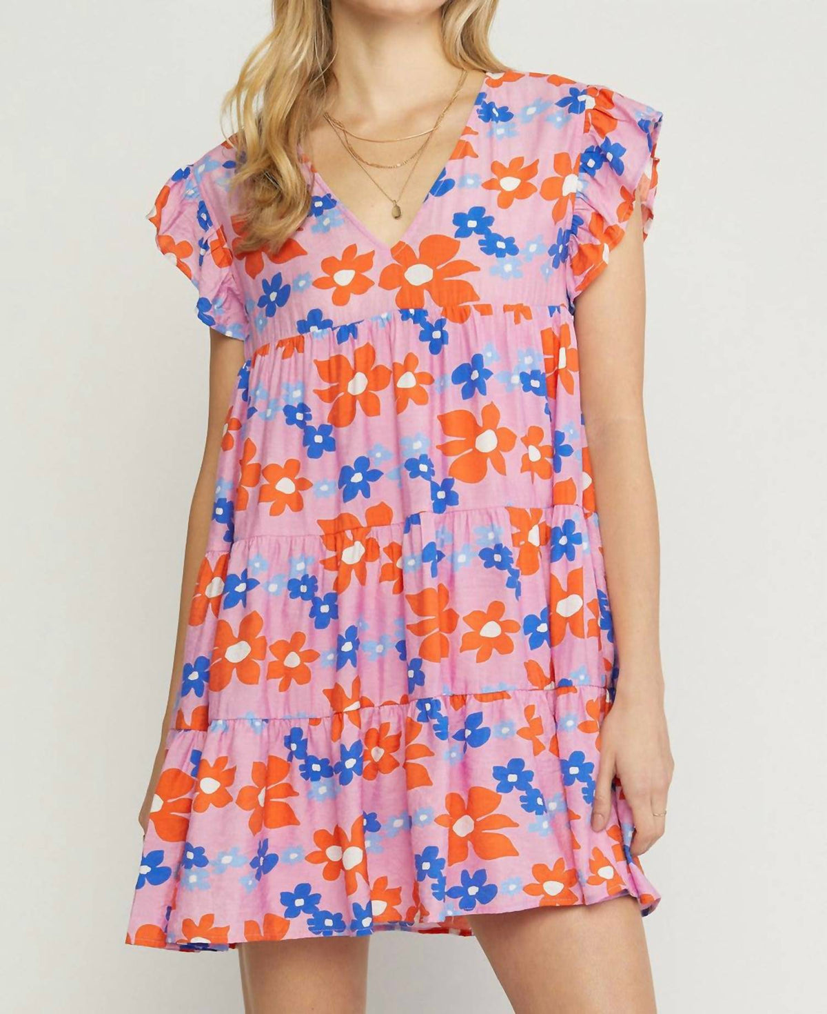 Entro - Floral Tiered Babydoll Dress
