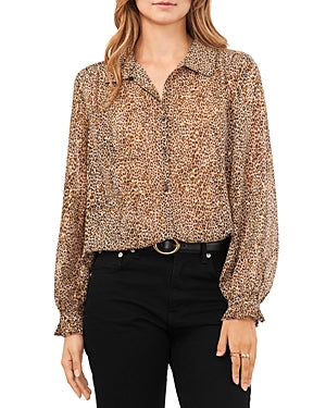 womens-printed-button-front-long-sleeve-blouse