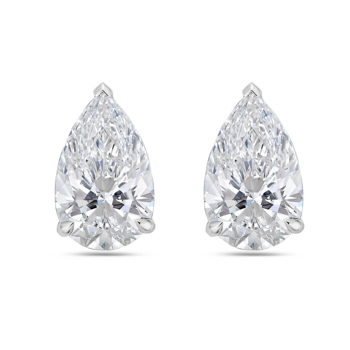 Diana M Jewels - 6.00 Cts Lab Grown Pear Cut Stud Earrings
