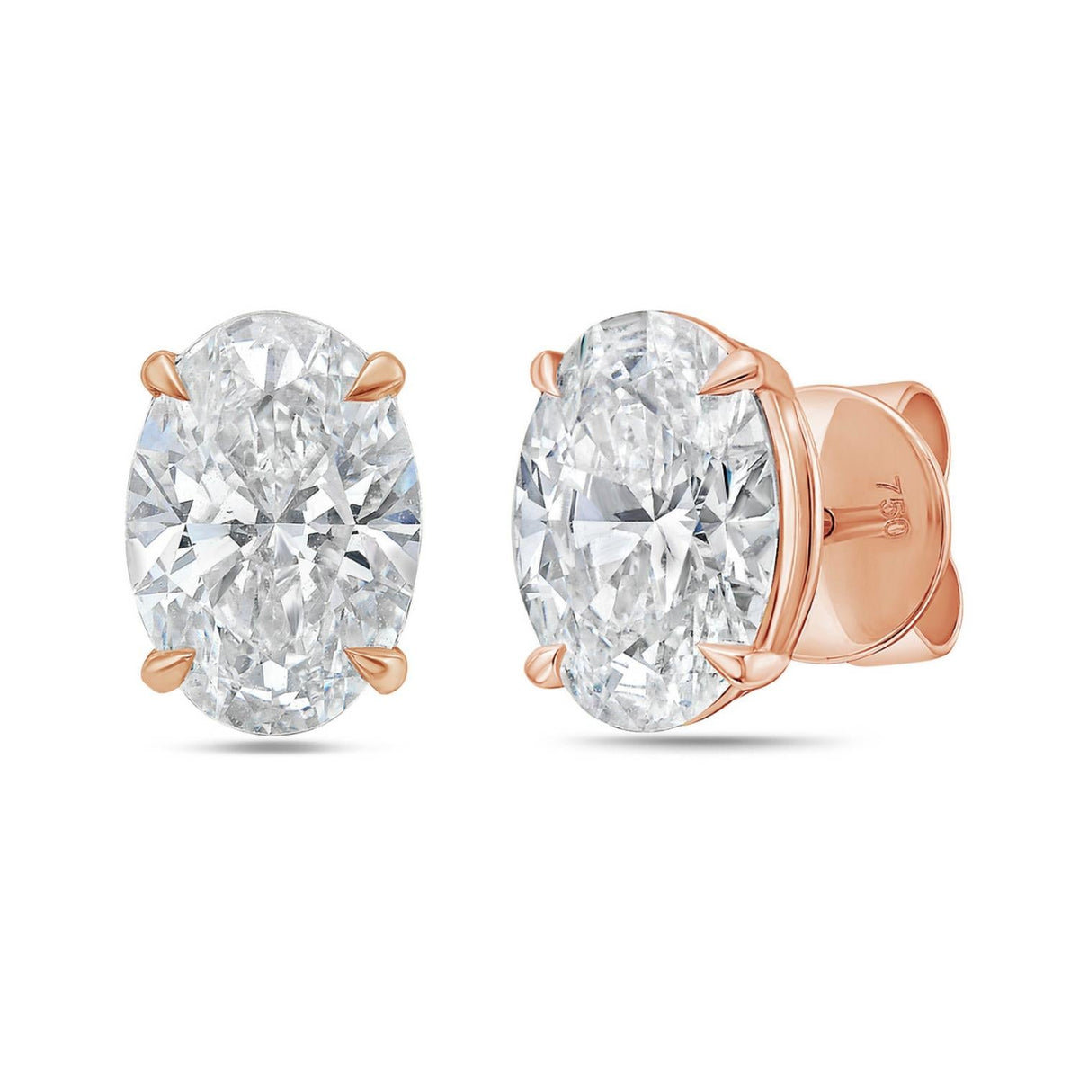 Diana M Jewels - 1.00 Ct Lab Grown Oval Cut Stud Earrings