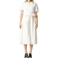 Gracia Eyelet Cotton Tie Waist Midi Dress
