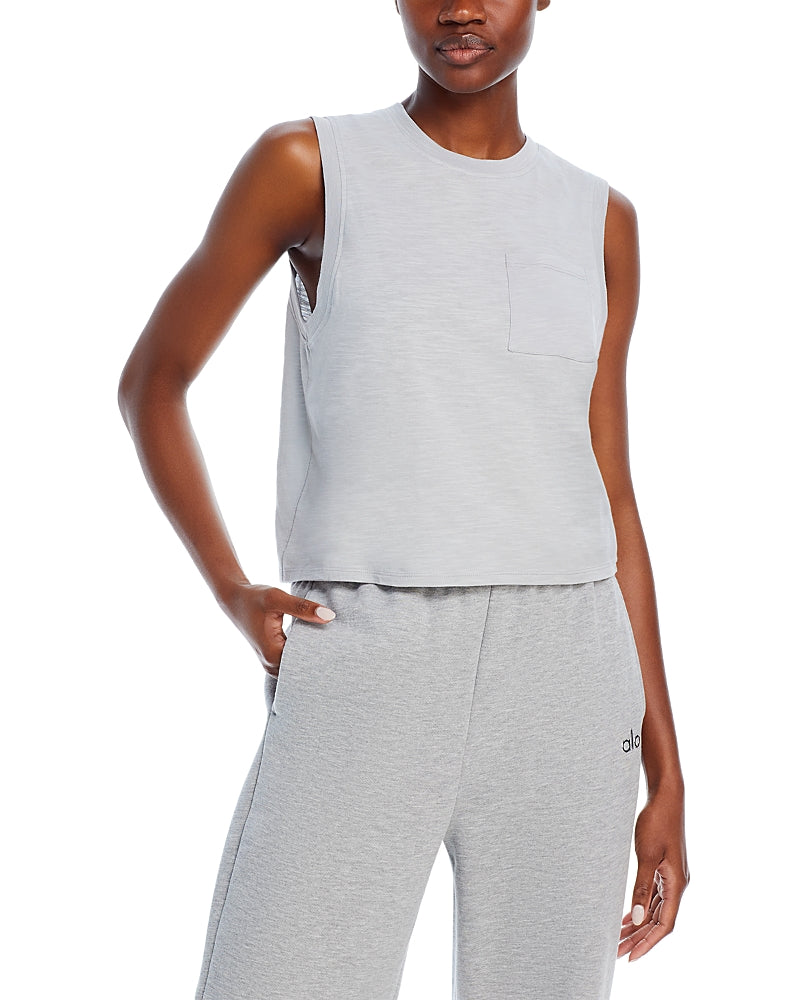Aqua Slub Jersey Muscle Tank