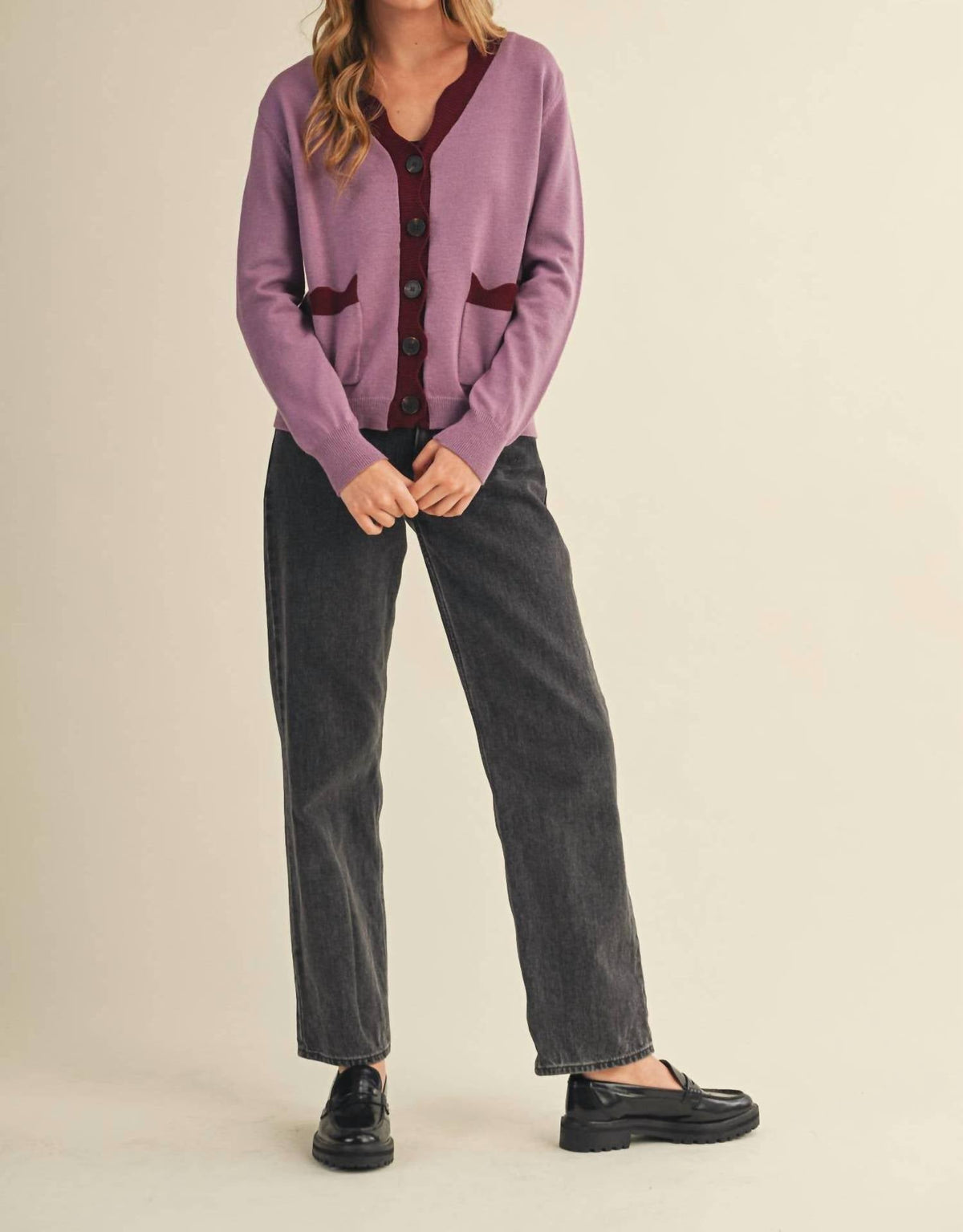 &Merci - Scalloped Sweater Cardigan