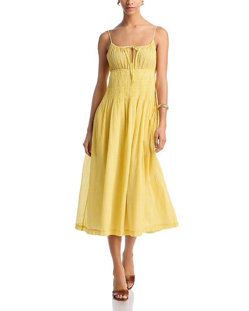 Ciao Lucia Ivory Sun Gingham Cotton Dress