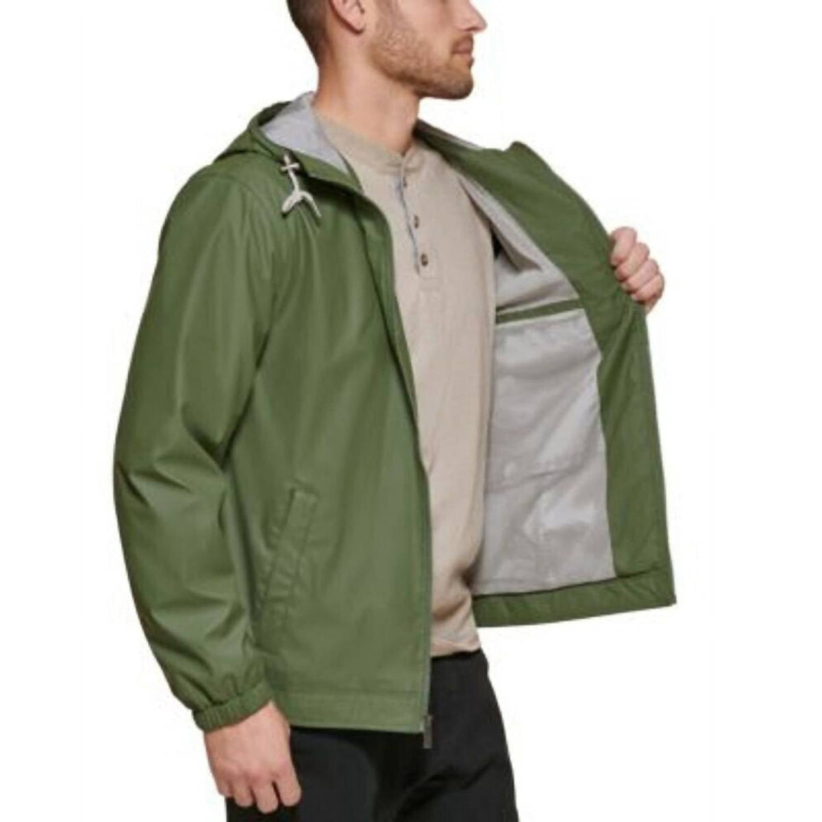 Club Room - Rubberized Rain Hoodie/windbreaker Jacket