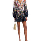 Aqua Floral Print Mini Dress