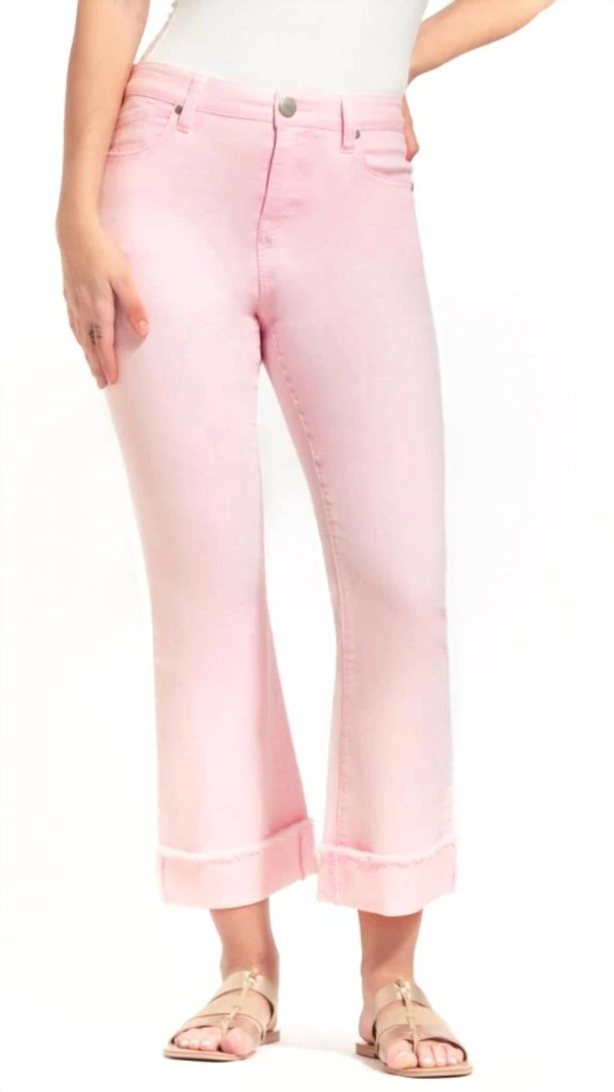 1822 Denim - High Rise Cuffed Demi Boot Cut Jeans