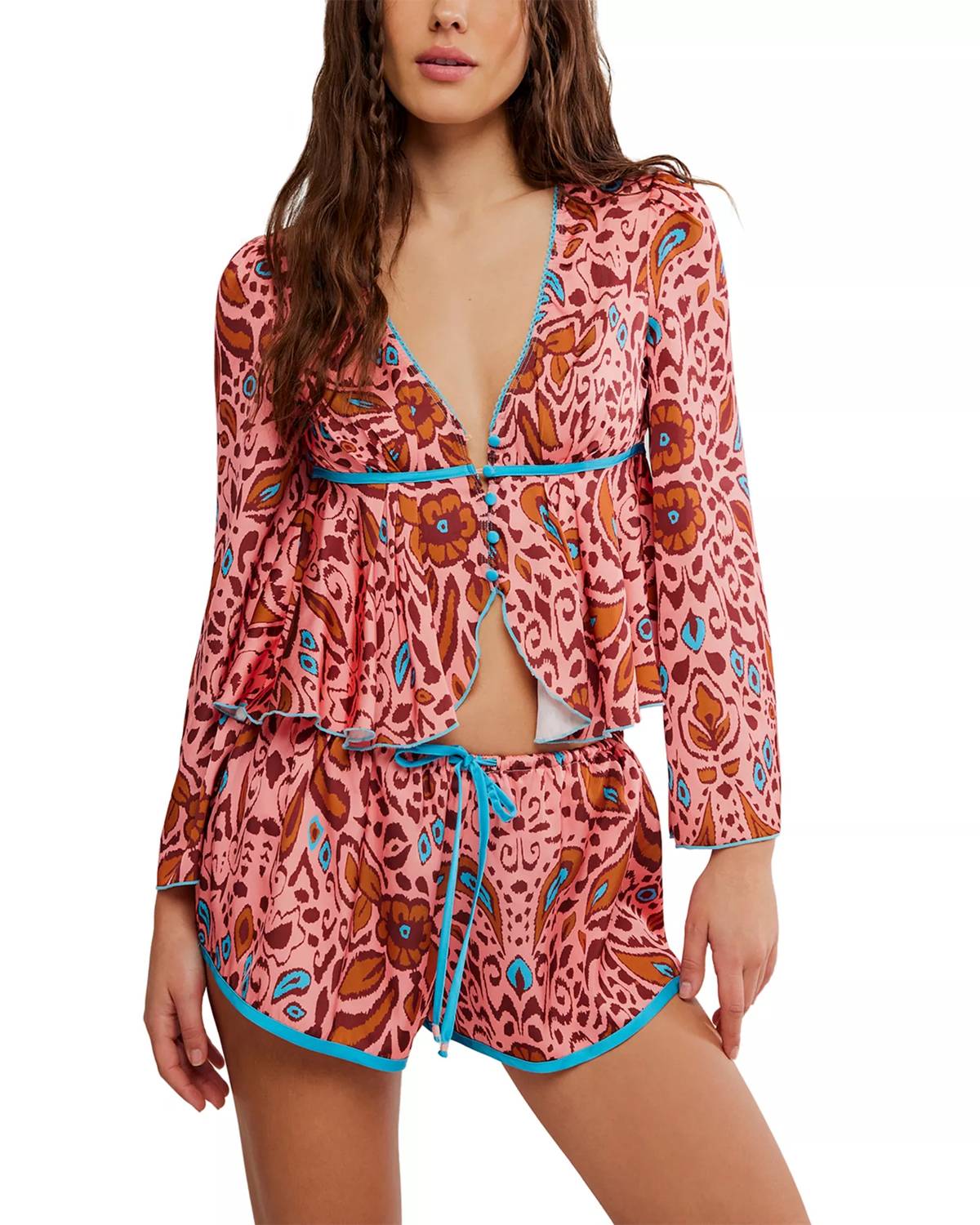 Free People - Bed To Brunch Top And Short Set