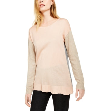 Calvin Klein Women s Crewneck Colorblocked Sweater Pink Size Medium
