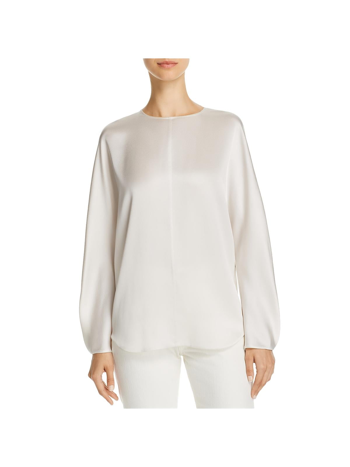 Women's Vince Split Back Silk Blouse, Size Large - Ivory